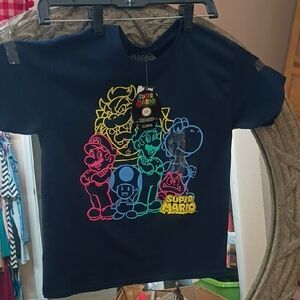 Nintendo Super Mario Kids T-Shirt - Navy with Multicolor Design